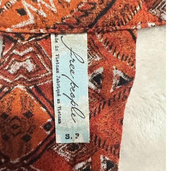 Free People Sundown Mini Dress Women Small Orange Scoop Neck Open Back Babydoll - Picture 7 of 14